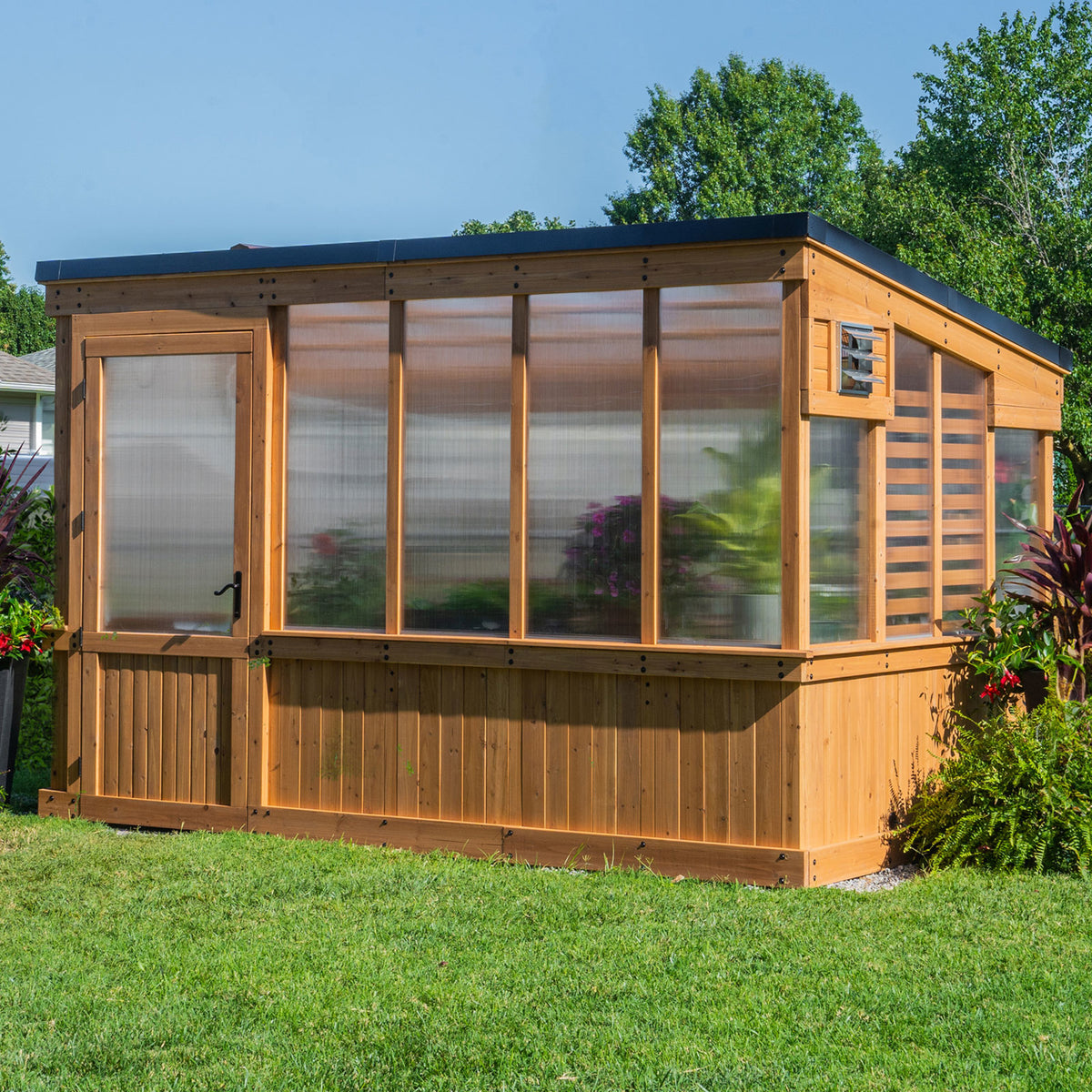 Cedar Greenhouse | 12x7 Zalie Walk-In Greenhouse – Recreations Outlet