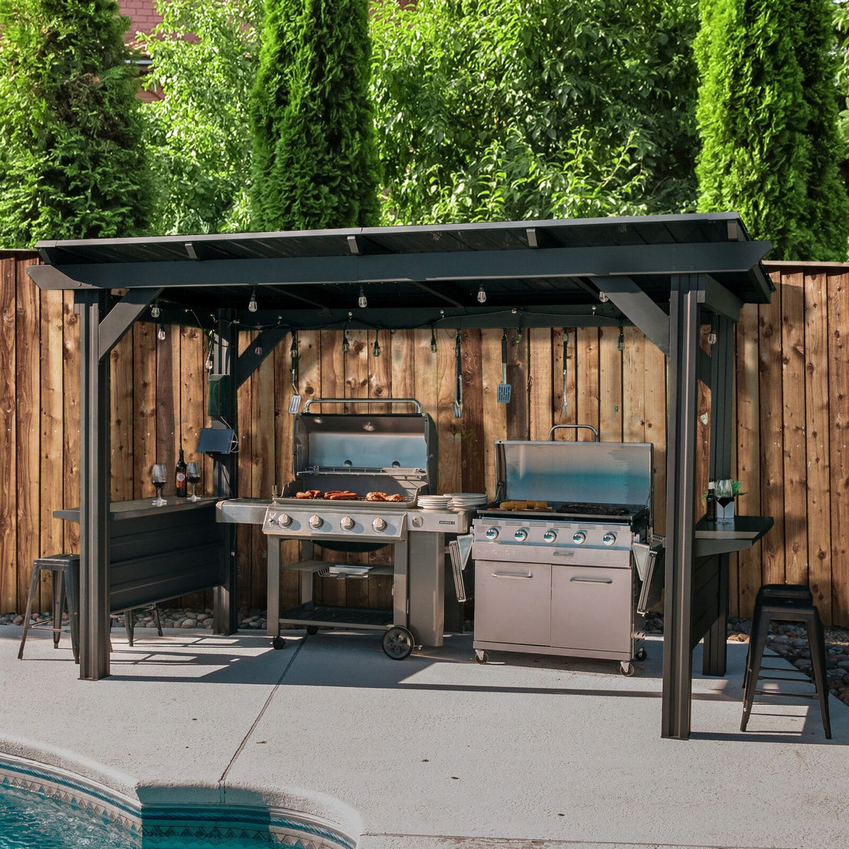 Rockport XL Grill Gazebo | Outdoor BBQ Shelter by Backyard