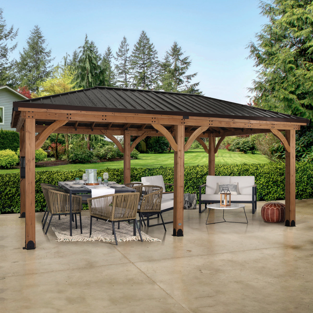 12x20 Hardtop Gazebo | Barrington Cedar Gazebo & Carport