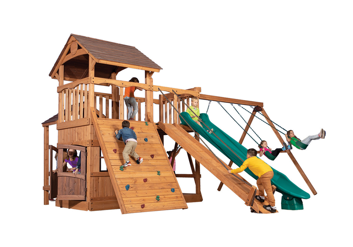 Olympian Outlook XL 2 | 6ft Deck & 50 sq ft Backyard Swing Set