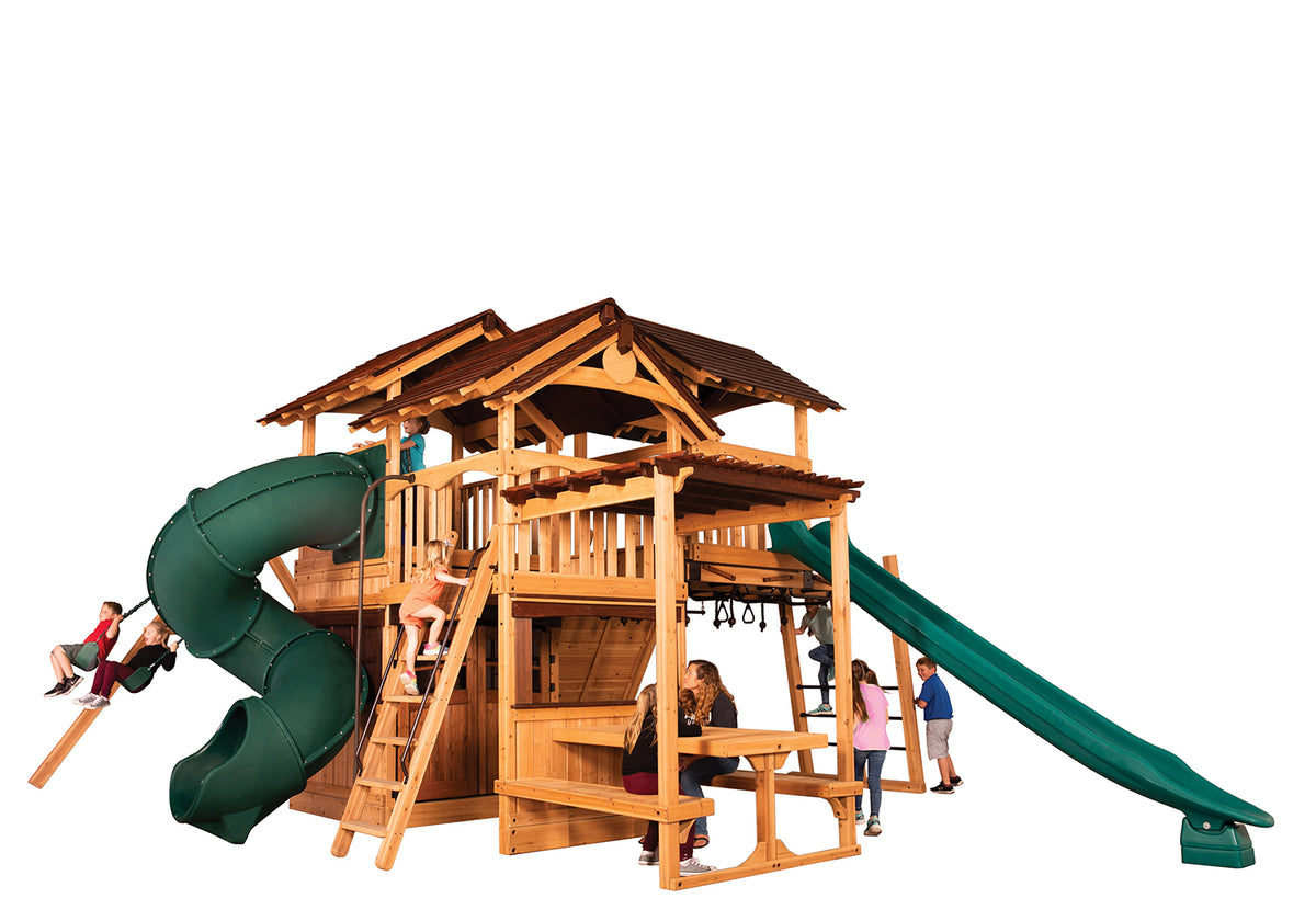 パラダイス Titan Treehouse XL 7 | Premium Family Backyard Swing Set