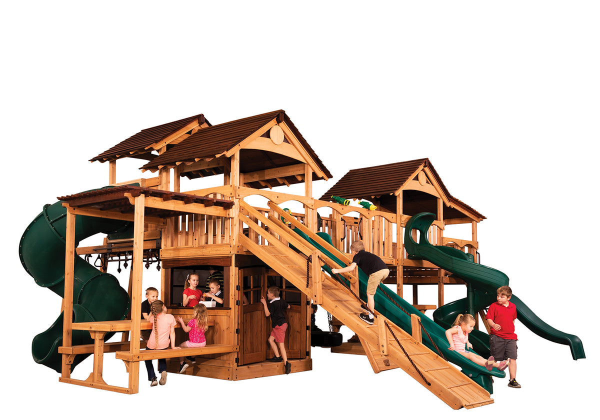 Treehouse Combo Playset | Multi-Fort Backyard Swing Set