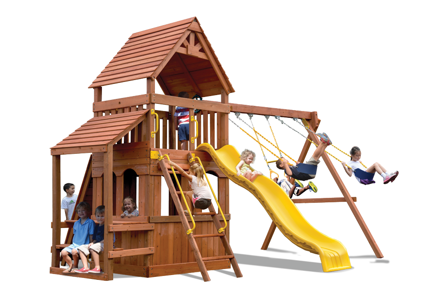 Original Fort Hangout Swing Set | Cedar Backyard Playset