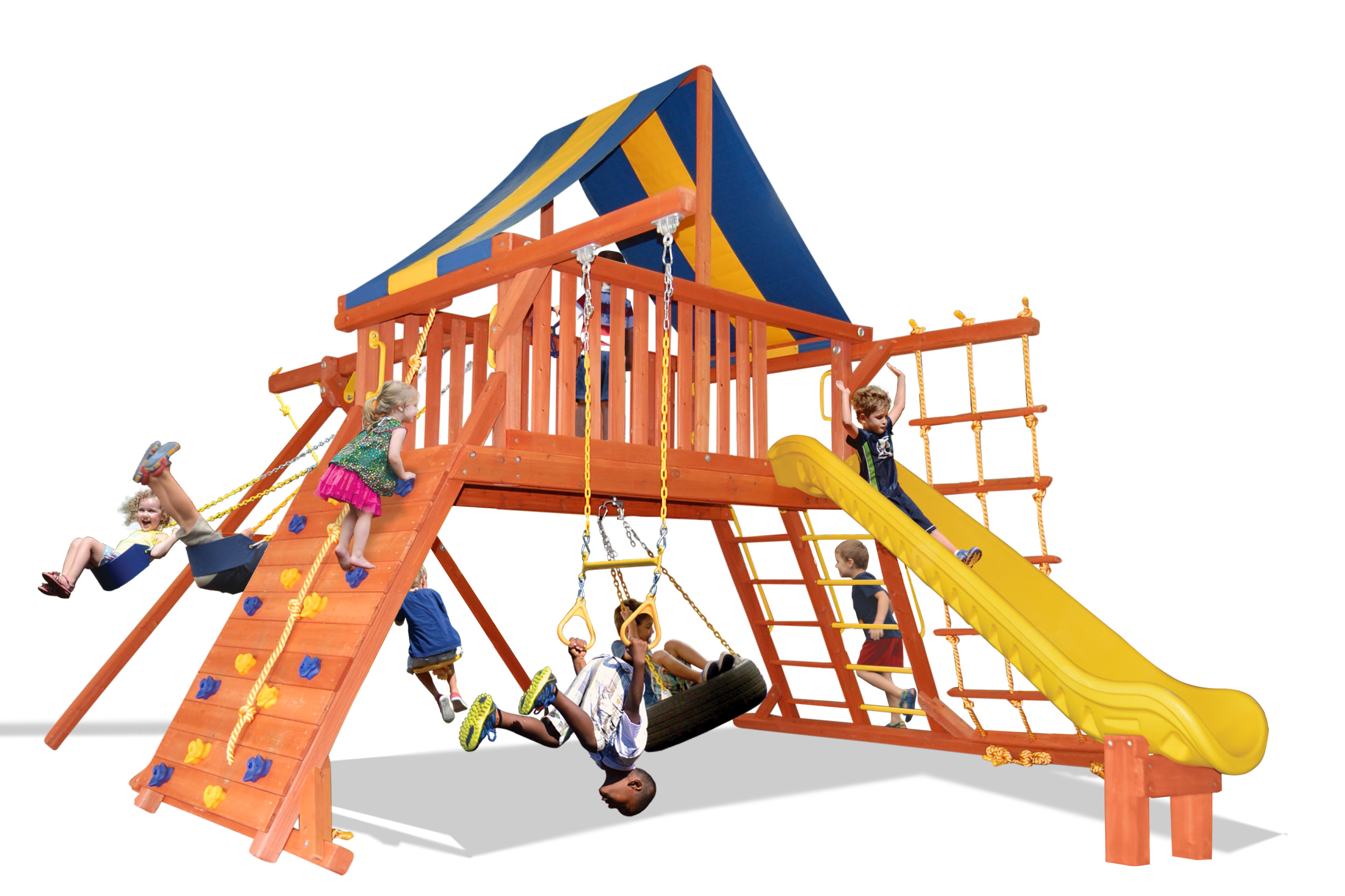 Turbo Original Playcenter Combo 2 XL (19A):  Wooden playset with slide, swings, climbing wall, & rope ladder;  perfect for active kids!