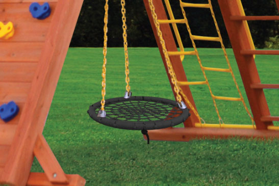 40" 360º DayDreamer tire swing: black, durable net, playground fun!