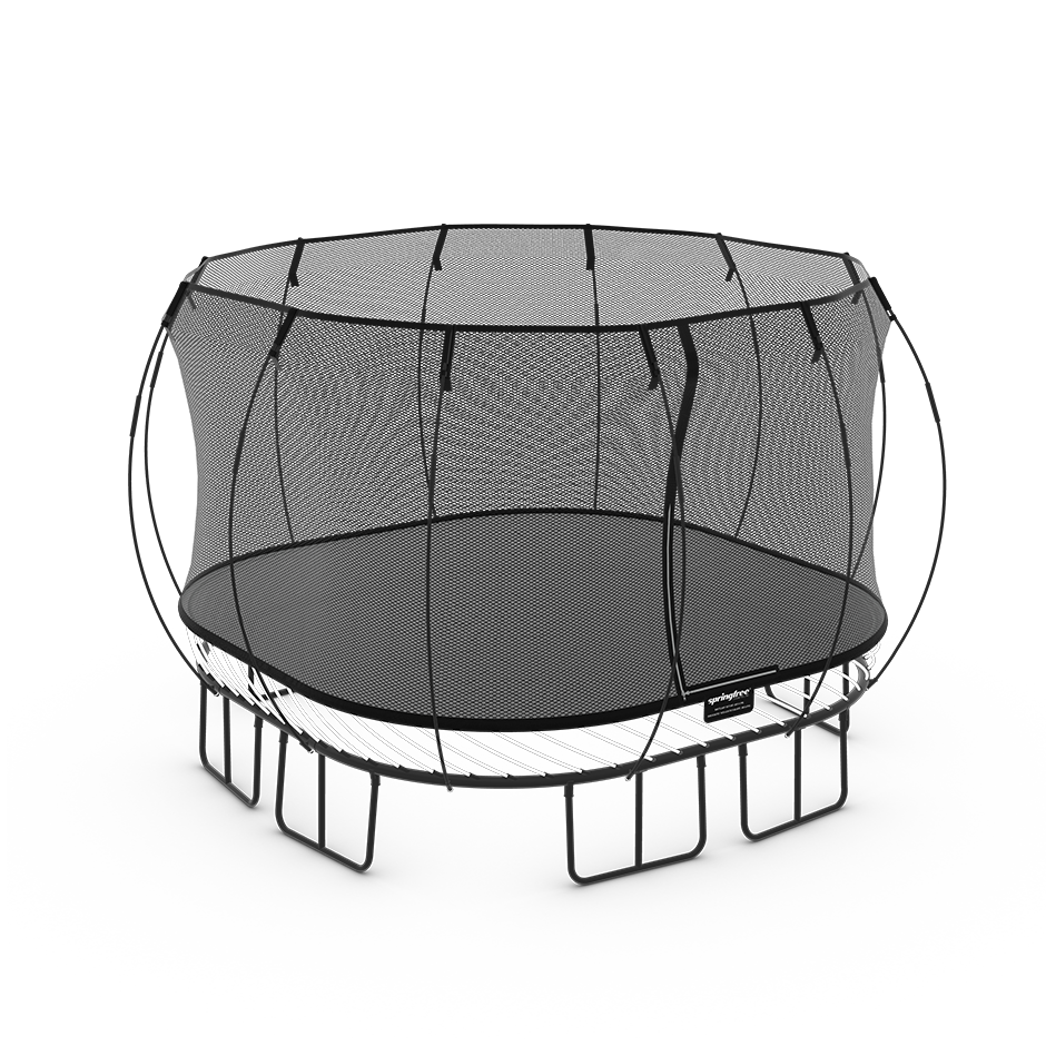 Springfree 11' Large Square Trampoline with safety enclosure