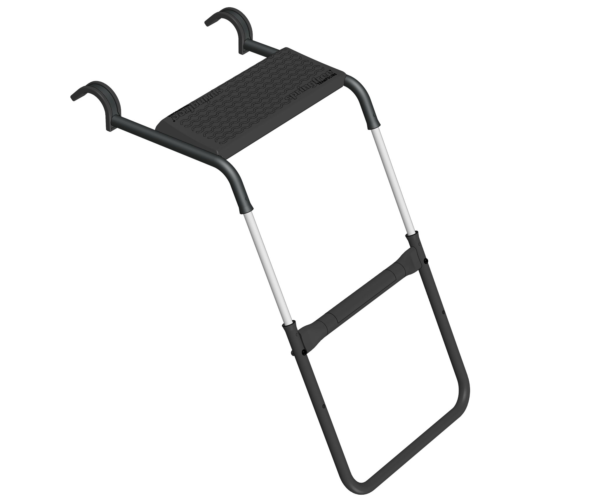 FlexrStep™ trampoline step, black frame with textured platform for easy access.