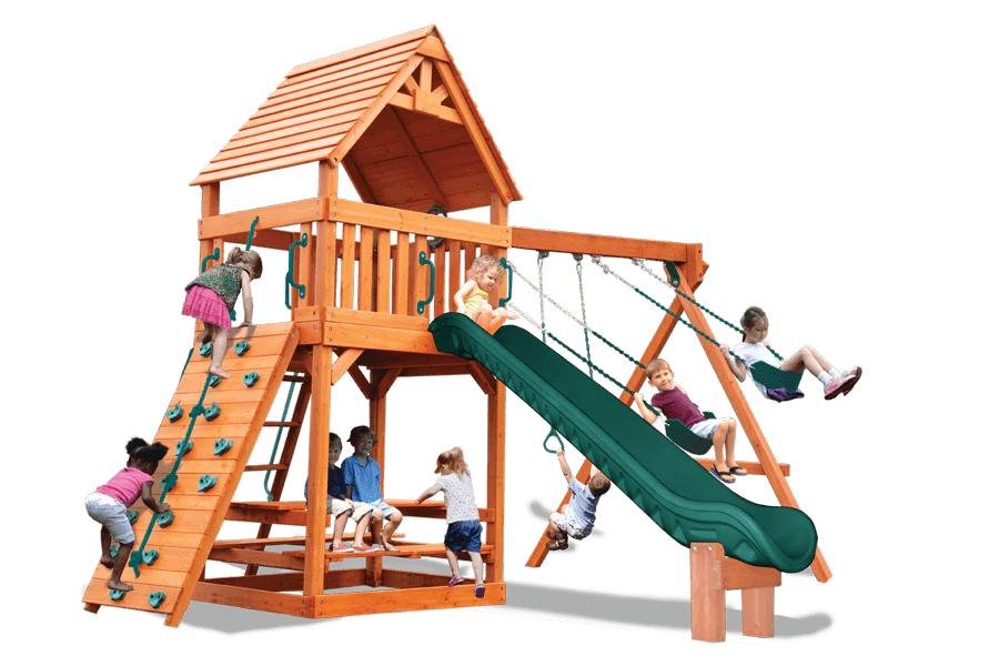 Turbo Original Fort w/ Wood Roof | Cedar Swing Set – Recreations