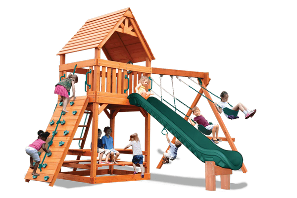 Turbo Original Fort w/ Wood Roof | Cedar Swing Set – Recreations