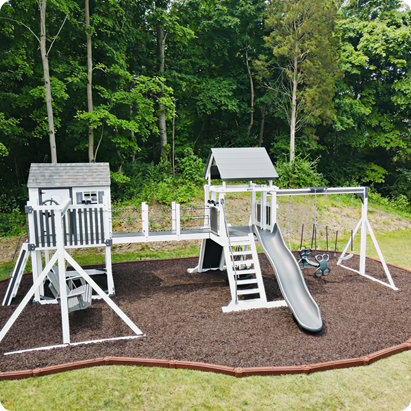 Natural wood mulch surfacing