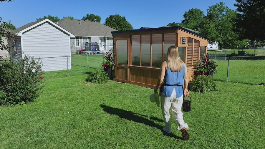 Cedar Greenhouse | 12x7 Zalie Walk-In Greenhouse – Recreations Outlet