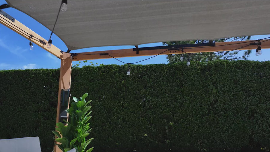 Brendan Pergola 12x10 | Cedar Patio Pergola with Shade Sail by