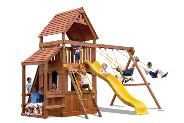 Original Fort Hangout Swing Set | Cedar Backyard Playset