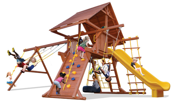 Turbo Deluxe Playcenter Combo 2 | Wood Roof & 11ft Slide